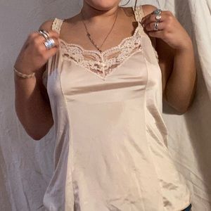 Y2k vintage silk lace cami top